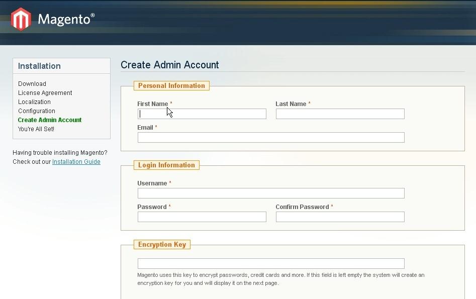 Magento Admin Account