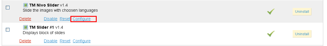 Find the TM Nivo Slider module and press Configure