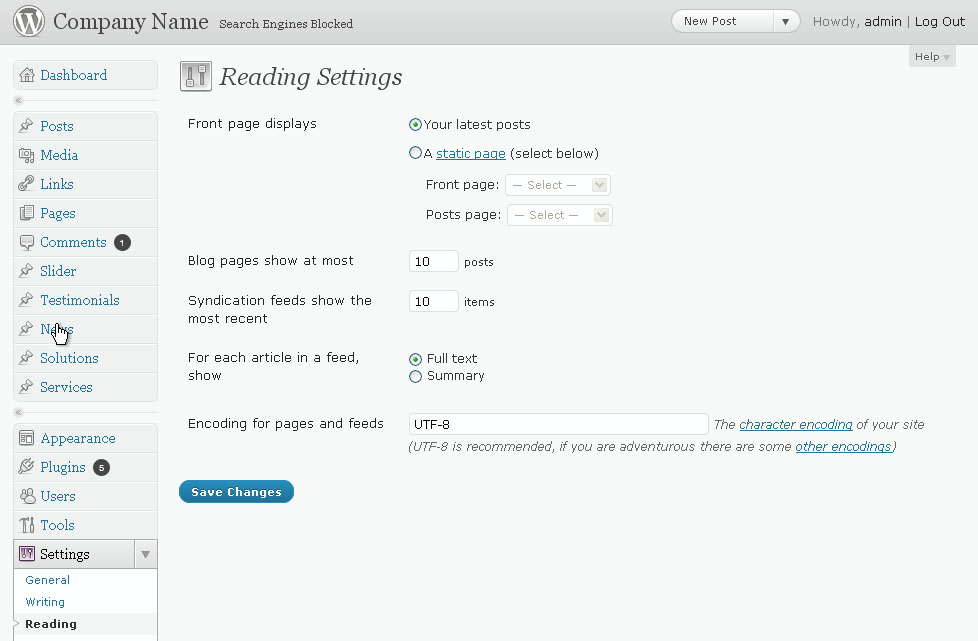 Replace the default blog page with a custom page in wordpress