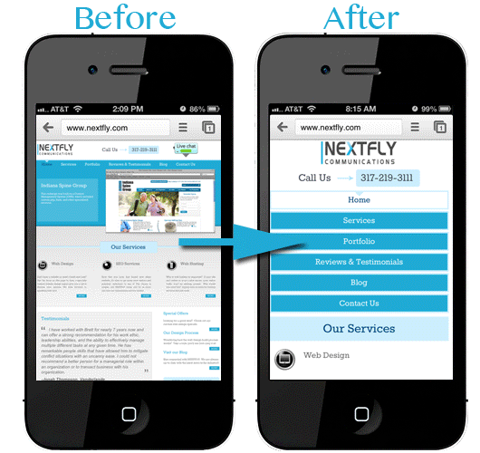 Going mobile with the website design