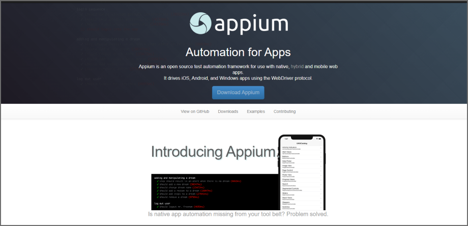 appium Automatic Mobile App testing tools