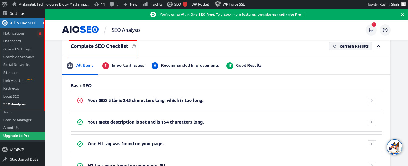 Wordpress showing Website errors based on search engine optimization.