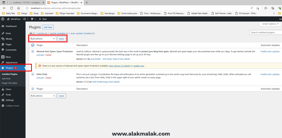 Disable WordPress plugins