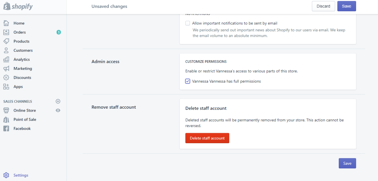 Audit Staff Permissions in Shopify every 3 months