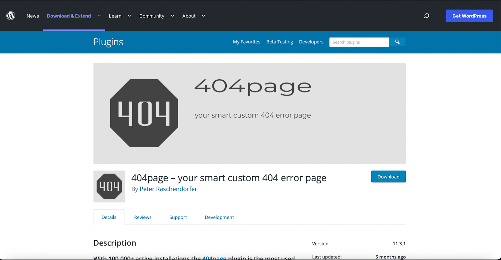 Wordpress 404 error page plugin.