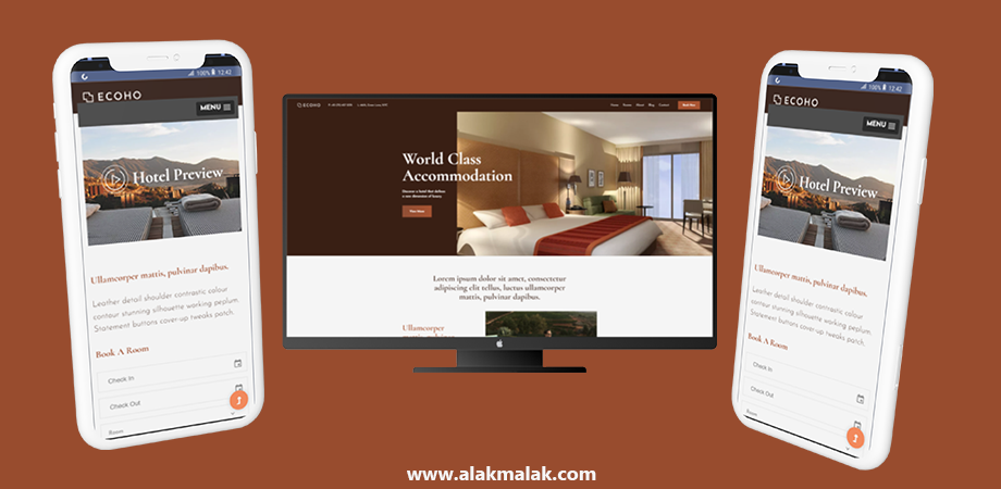 A hotel website looking good on mobile too, states the website is mobile responsive.