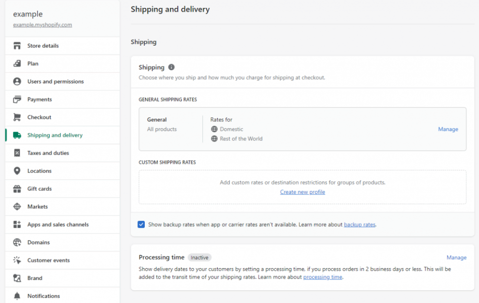 Shopify offers built-in shipping options and supports over 100 different payment gateways.
