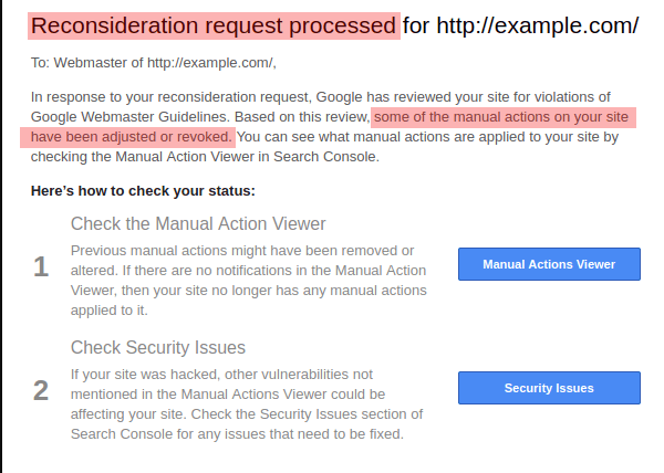 Submit a Reconsideration Request to Google