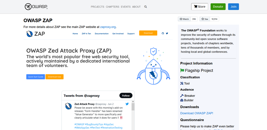 Zed Attack Proxy (ZAP) is one of the best website security tool.