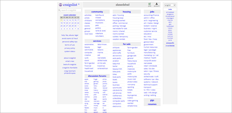 Craigslist Website Design