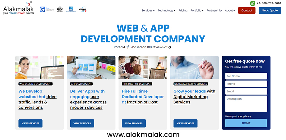Current website features of alakmalak.com