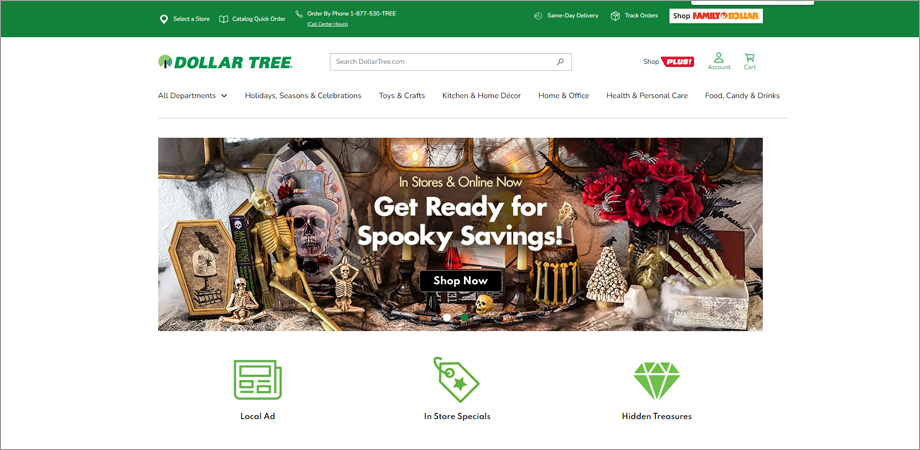 Dollar Tree's website