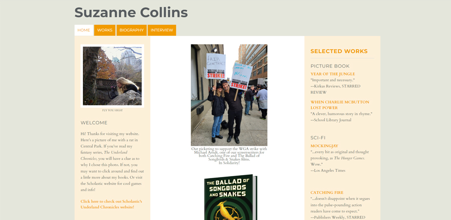 Suzanne Collins' website