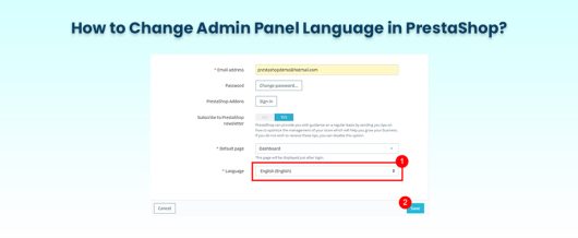 How to Change Admin Panel Language in PrestaShop?