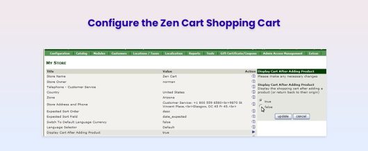 Configure the Zen Cart Shopping Cart