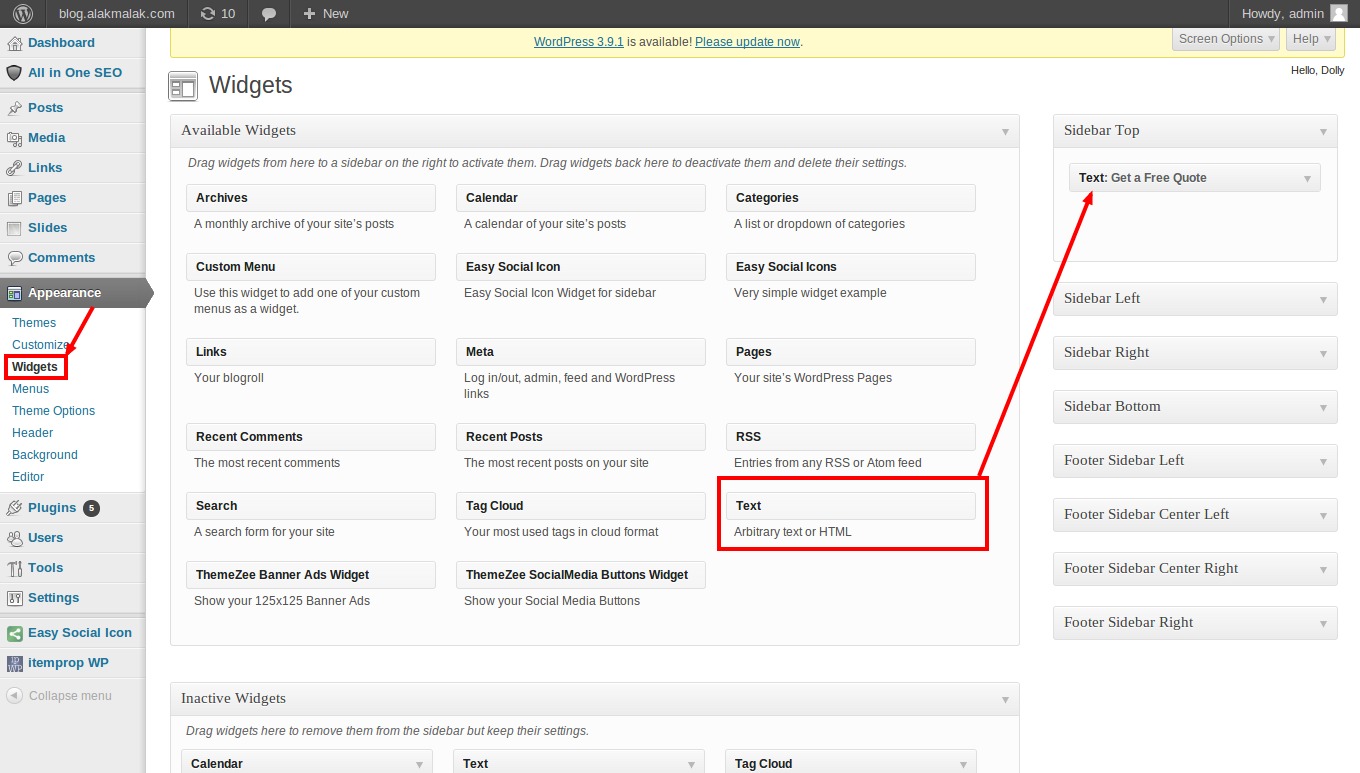 Dealing with the sidebar in WordPress Alakmalak Technologies Blog