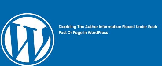 Disabling The Author Information Placed Under Each Post Or Page In WordPress