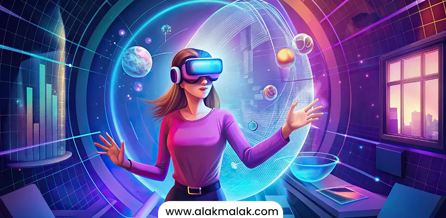 A girl in a metaverse showing the latest trend in android app development