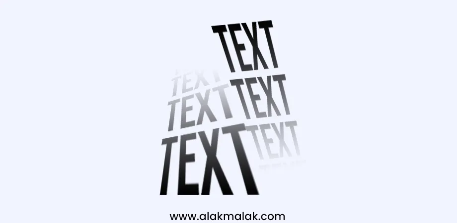 Illustration featuring overlapping text elements in varying styles, sizes and layers, demonstrating the dynamic use of kinetic or moving typography in modern website designs