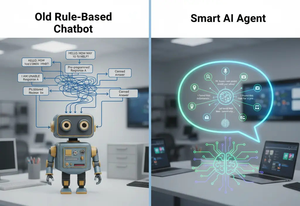 Old Chatbot vs Smart AI Agent